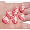 6 Pieces Resin Candy Cane Cameo Cabochon 3D Crafting