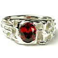 Garnet CZ, 925 Sterling Silver Men's Ring, SR197