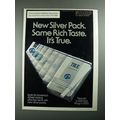 1987 True Filter Cigarettes Ad - Same Rich Taste