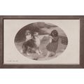 Come Along Dog Tug Of War Antique WW1 Real Phot...