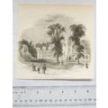 1860s engraving - Manor House of Hampden & Chur...
