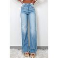 Myosotis High Rise Shift Slit Leg Straight Jeans