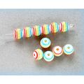 25 no Candy Stripe Multicolour Acrylic 6 mm Rou...
