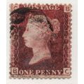 sg43 1d red plate 192 fine used " B C " (reds)