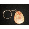 Large palm stone size Unakite keyring 40x30x5mm...