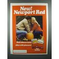 1981 Newport Red Cigarette Ad - Carving Pumpkin