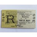 Isle of Man Railway Ramsey - Port St Mary Ticket