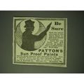 1900 Patton's Sun Proof Paints Ad - Be Sure