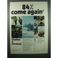 1971 Quebec Canada Tourism Ad - 84% Come Again