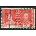 Ceylon 1937 Coronation 6c Carmine SG383 GU