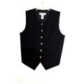 Amanda Smith Pure Wool Suit Vest, Black/Striped...
