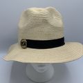Bebe Straw Hat New w/Tags Beige Black Band Fedo...