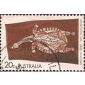 AUSTRALIA, REPTILE, Aboriginal painting, brown ...