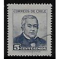 CHILE 1960 PORTRAITS 5c BLUE M MONTT SG 493 FIN...