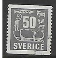 SWEDEN 1954 ROCK CARVINGS 50 ORE GREY SG347 FIN...