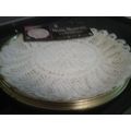Doily pack of 4 round lace white new