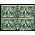 328, Mint OG NH 1¢ Jamestown Block Of Four Stam...