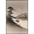 Hand Painted with Gold - Boat on the River, Jap...