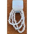 Crystal stretch beaded White Bracelet 3 pieces ...