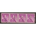 1954 USA, Lincoln, Used strip of 4 Stamps, SG 1234