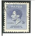 Papua KGVI 1937 Coronation 3d Blue Used SG 156 ...