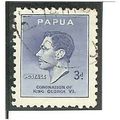 Papua KGVI 1937 Coronation 3d Blue Used SG 156 Sc 120 Stamp