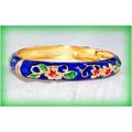 Blue Art Nouveau Style Enamel Gold Plated Hinge...