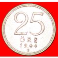 SILVER: SWEDEN ★ 25 ORE 1944G! LOW START ★ NO R...