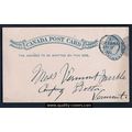 Canada ! #P7b Postal Card USED 1891 Ottawa 24 G...
