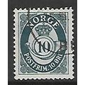 NORWAY 1937 POST HORN 10 ORE GREY SG 413 FINE U...