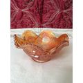 Small Iridescent Marigold Carnival Glass Bowl