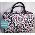 Waverly Black White Pink Cosmetic Travel Fabric...