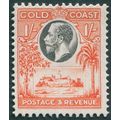 Gold Coast 1928 1s black & red-orange SG110 unused