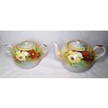 Vintage Teapot & Sugar Bowl w/Lid Poppy Flowers...