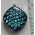 Handmade OOAK Dichroic Fused Glass Pendant, wit...