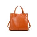 Women Genuine Leather Handbag Orange