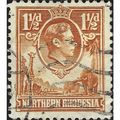 NORTHERN RHODESIA, George VI, yellow 1938, 1½d, #4