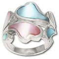 925 Sterling Silver Pink and Blue Mother Of Pea...