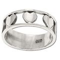925 Sterling Silver Interspaced Hearts Band Ring