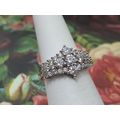 Rhombus Cluster Ring Made With Swarovski Zircon...