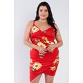 Plus Size Floral Print V-neck Cinched Size Chic...