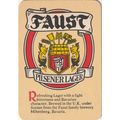 BEER MAT - FAUST UK - PILSENER LAGER - (Cat No ...