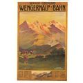 Wengernalp Bahn Railway 1905 Switzerland Poster...