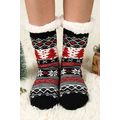 Black Christmas Tree Pattern Thermal Socks