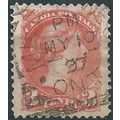 Canada 1878 SG82 3c Dull Red Fine Used ....