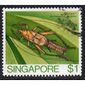Singapore 1985 Insects - Cricket $1 Used