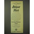 1958 Scottish Widows' Fund Ad - Bonus Year