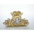 Small silver rose gold metal flower crystal hai...