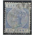 Barbados 1882 SG93 2 1/2d Ultramarine Wmk Crown...