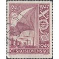 CZECHOSLOVAKIA, Symbols of Reconstruction, red ...